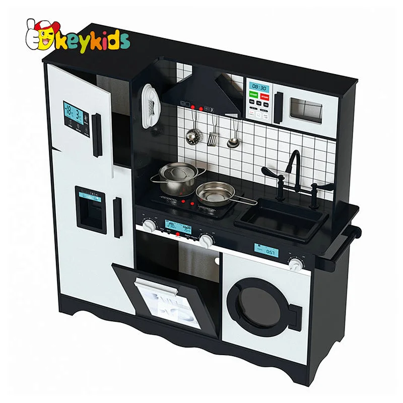 Pretend Playsets Large Wooden Kids Kitchen Set with Lights & Sounds W10C513I