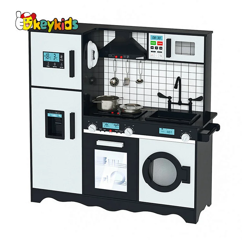 Pretend Playsets Large Wooden Kids Kitchen Set with Lights & Sounds W10C513I